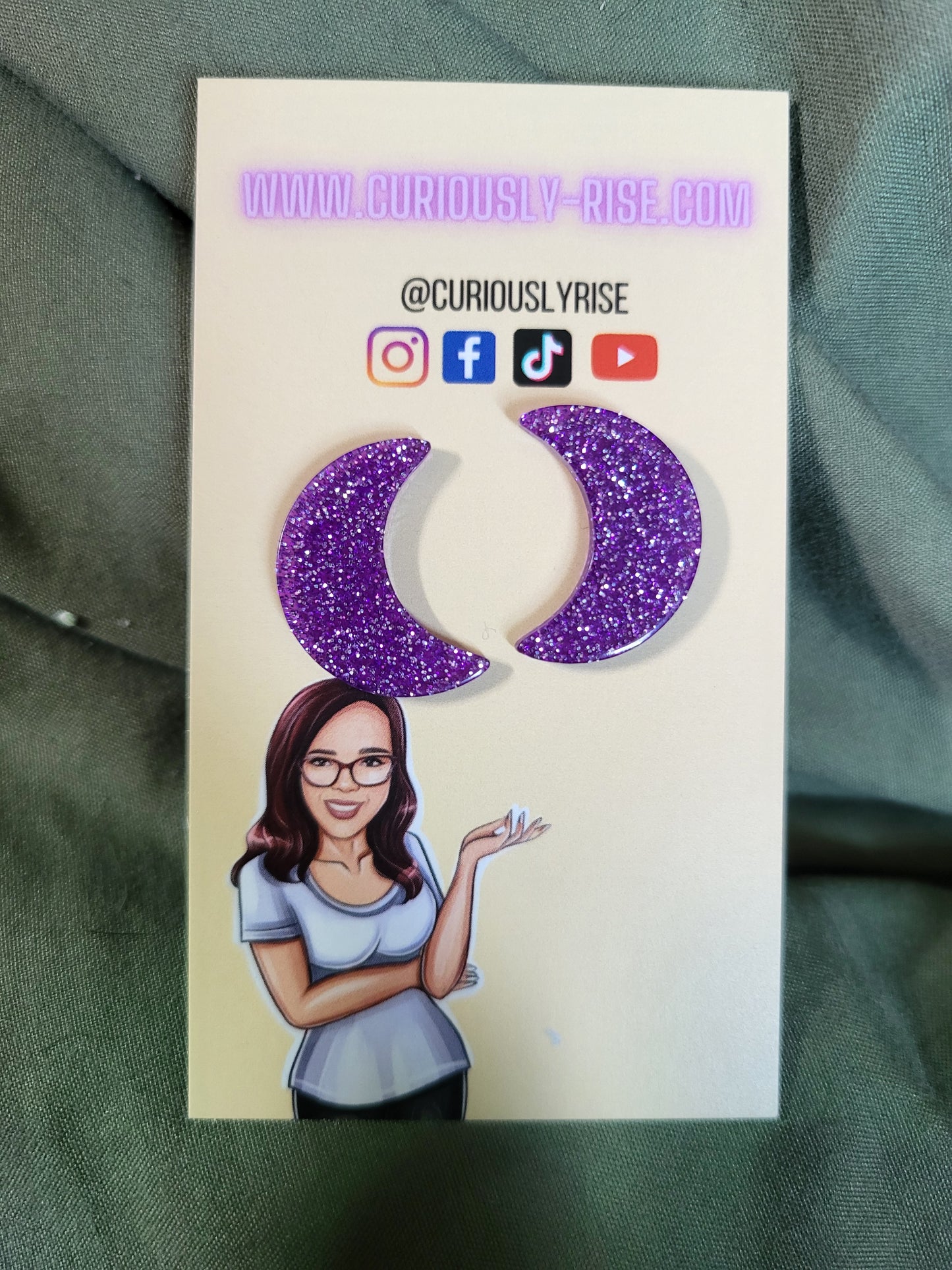 Purple Moon Earrings