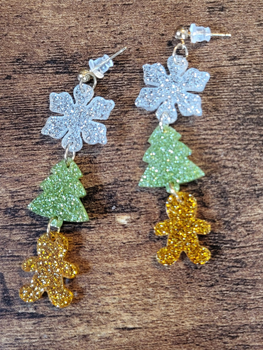 Holiday Trio Dangling Earrings