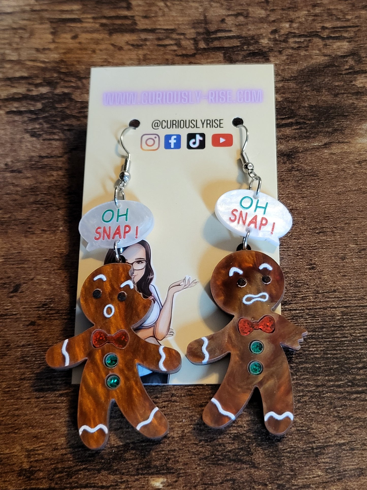 Oh, Snap Gingerbread earrings