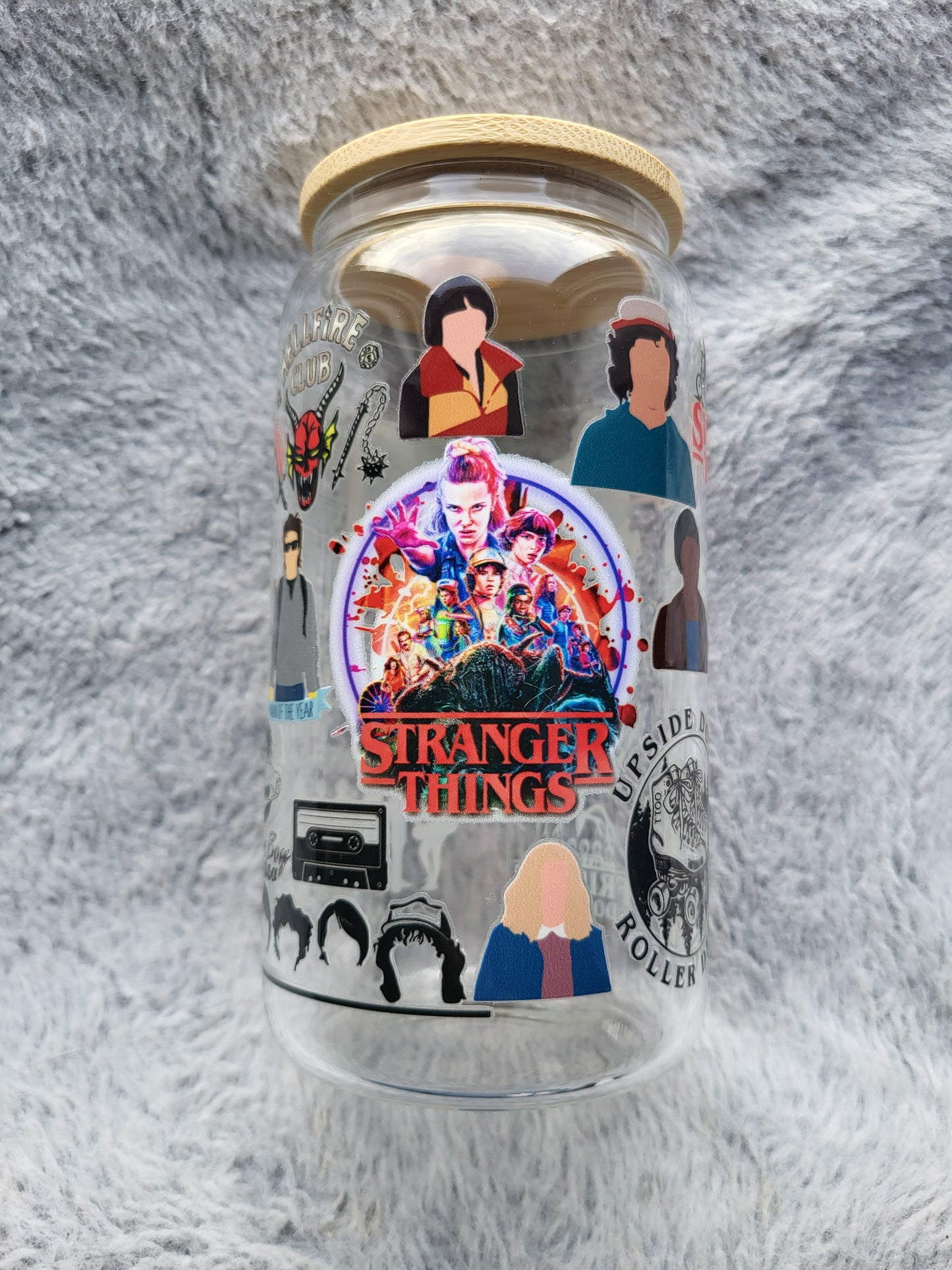 Stranger Things clear Glass Can