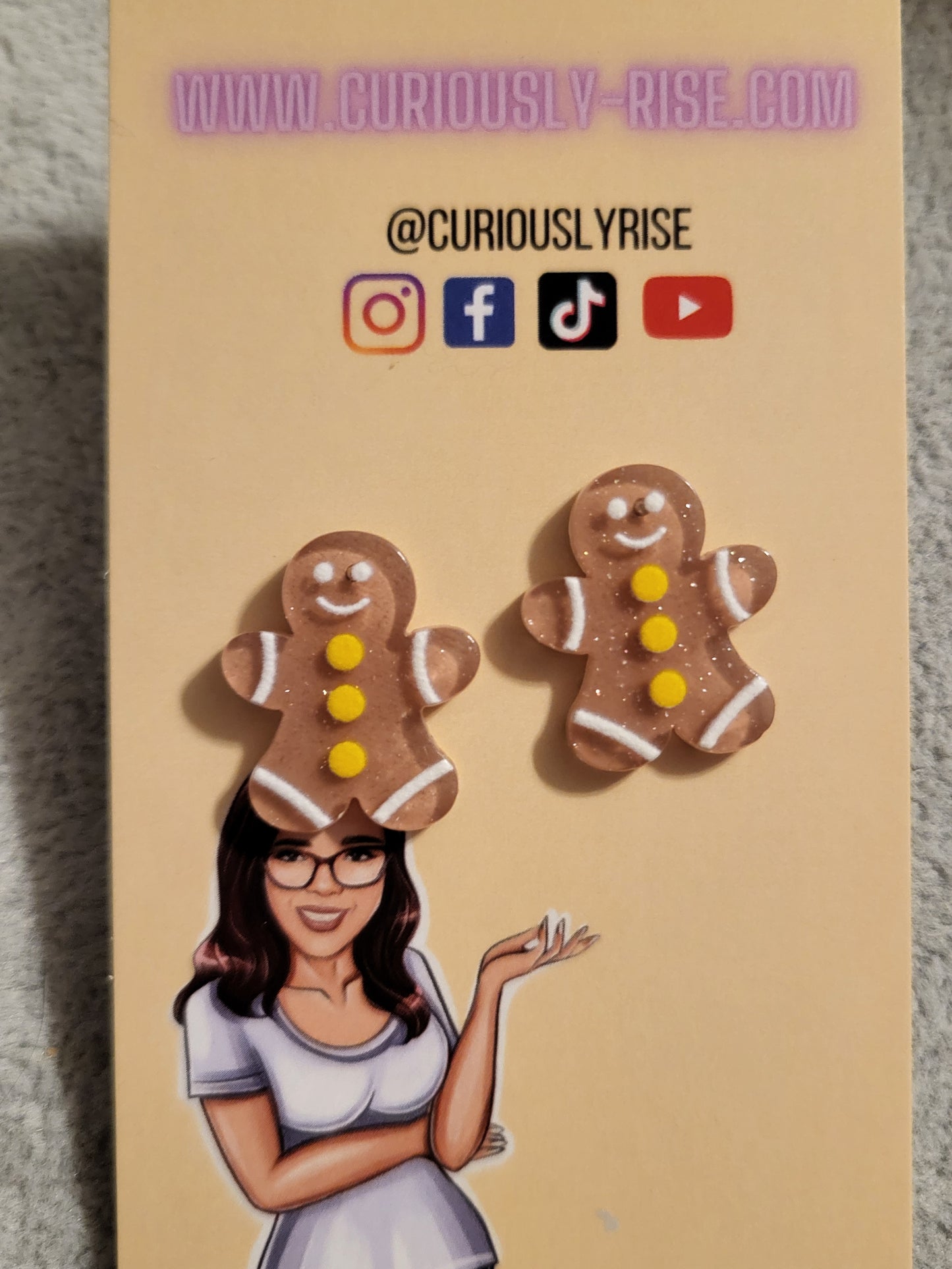 Gingerbread stud Earrings