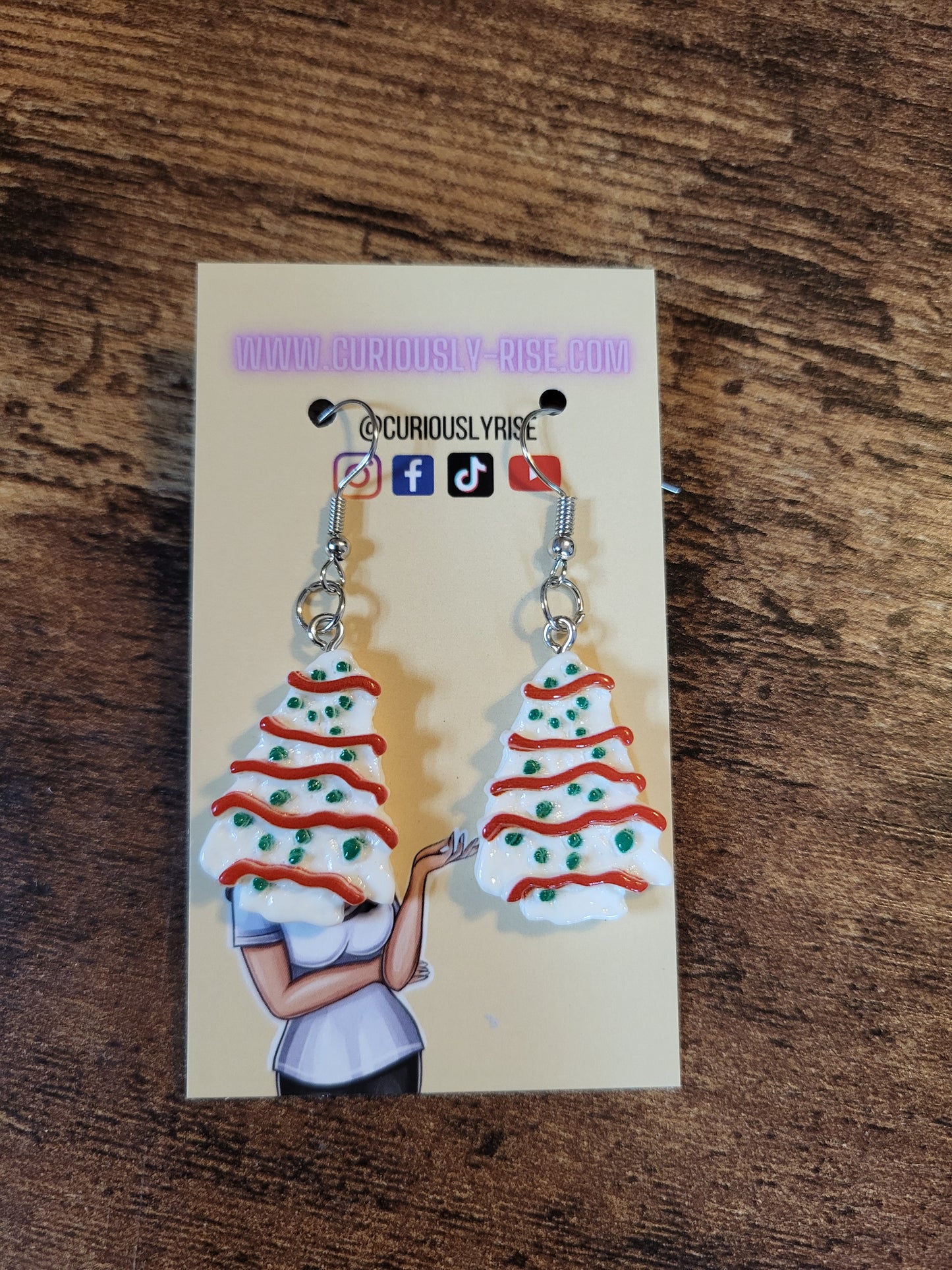 Christmas Tree Cake earrings