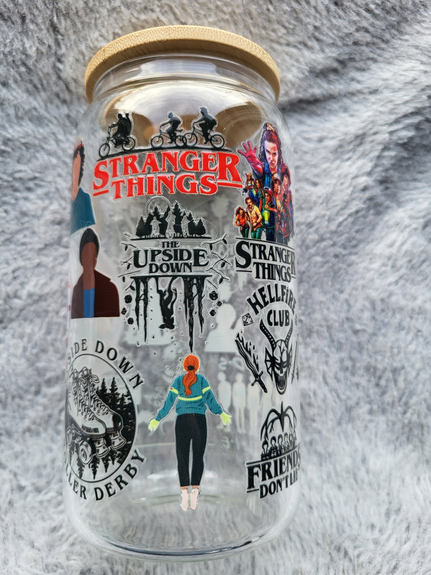 Stranger Things clear Glass Can