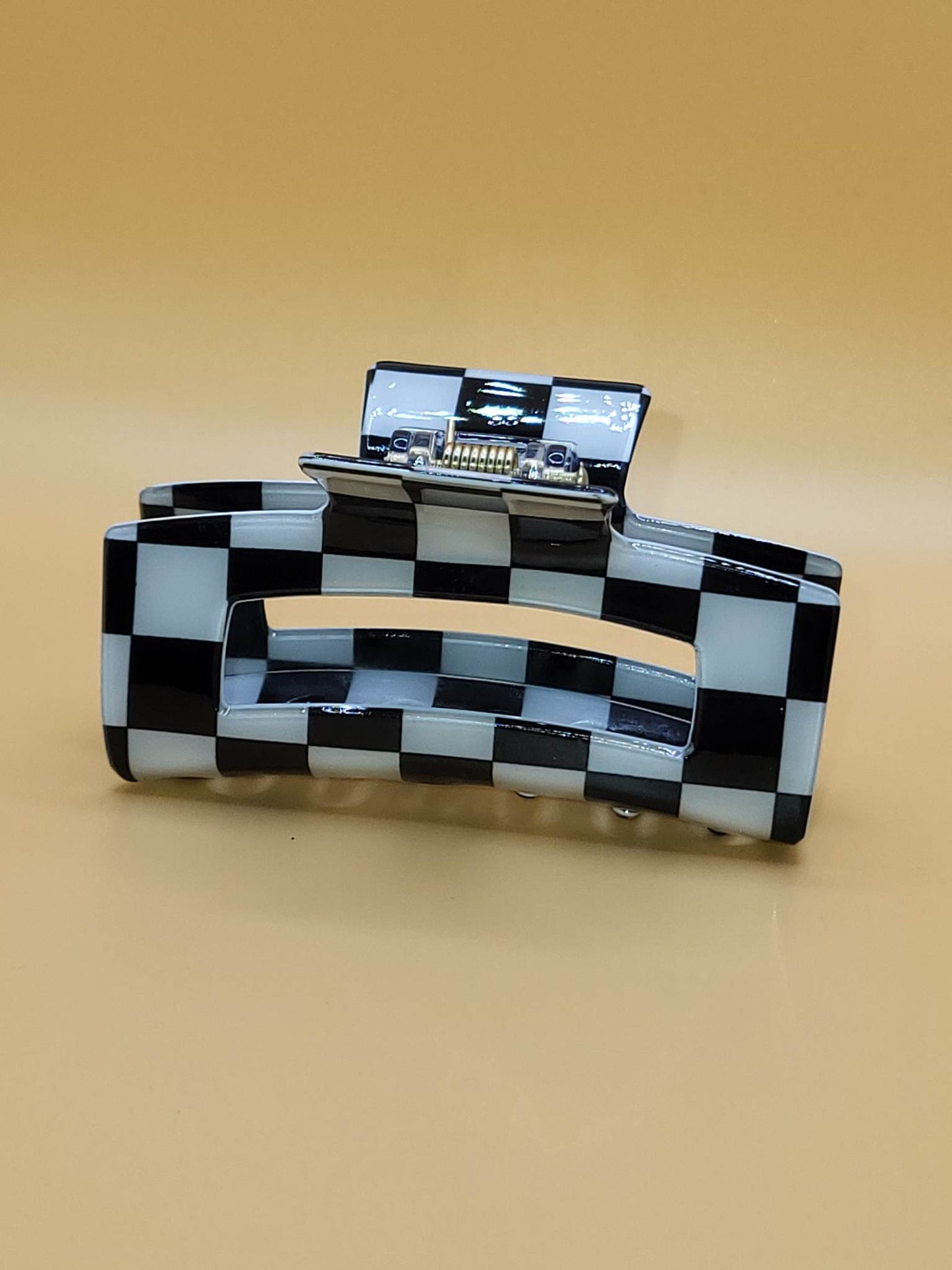 Checkered Hair Claw Clip