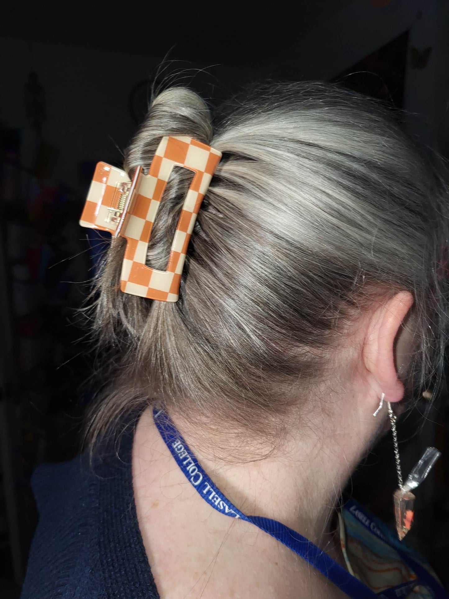 Checkered Hair Claw Clip