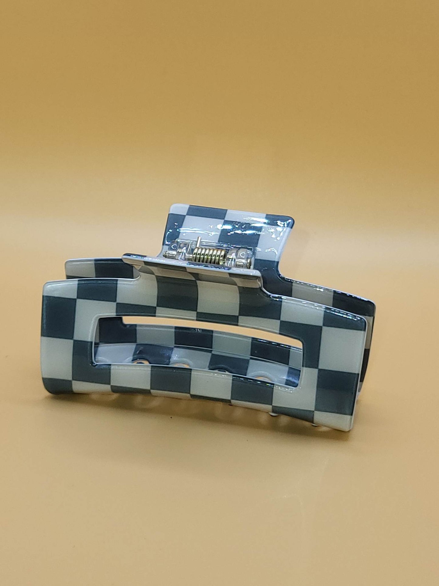 Checkered Hair Claw Clip