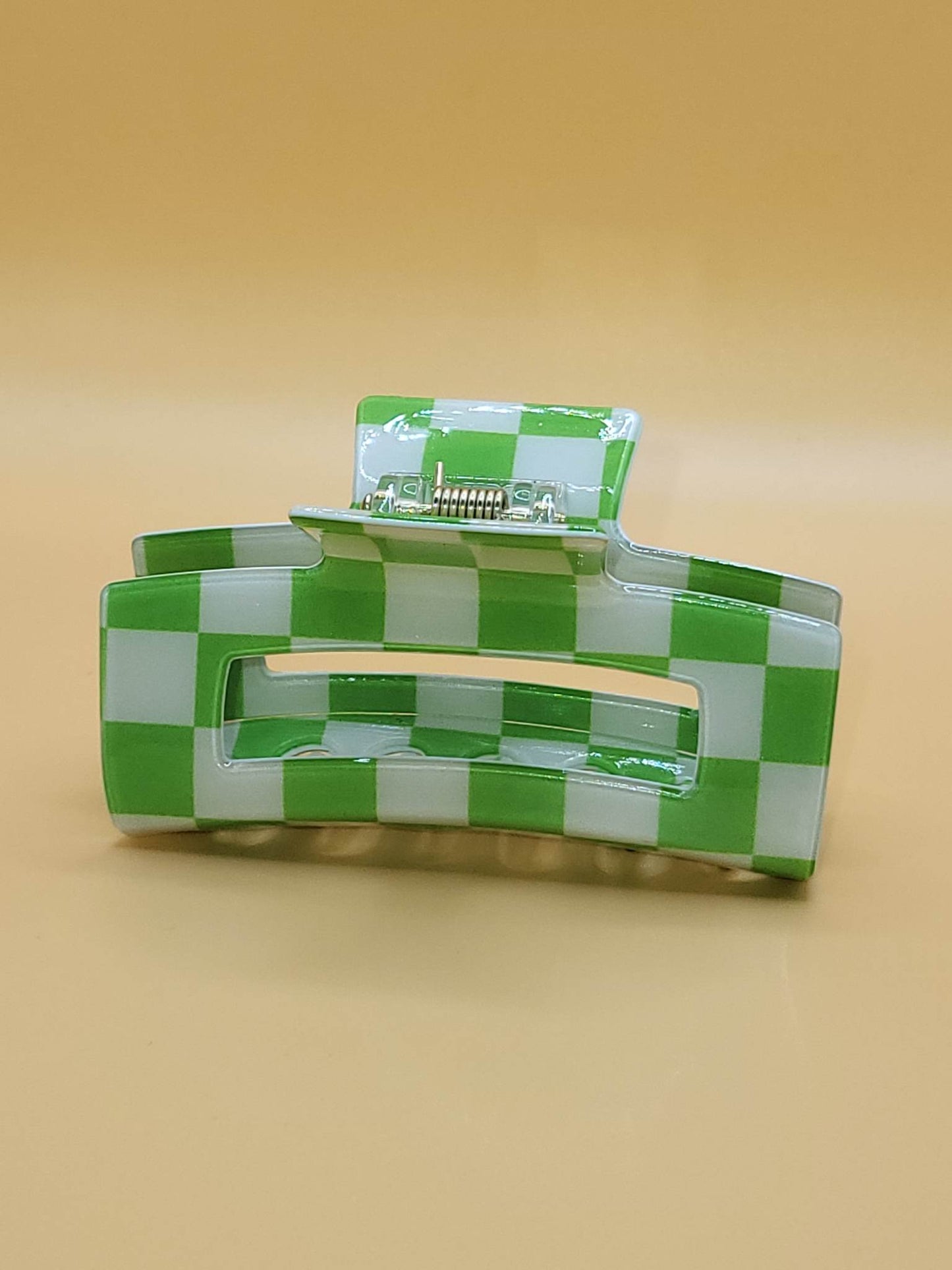 Checkered Hair Claw Clip