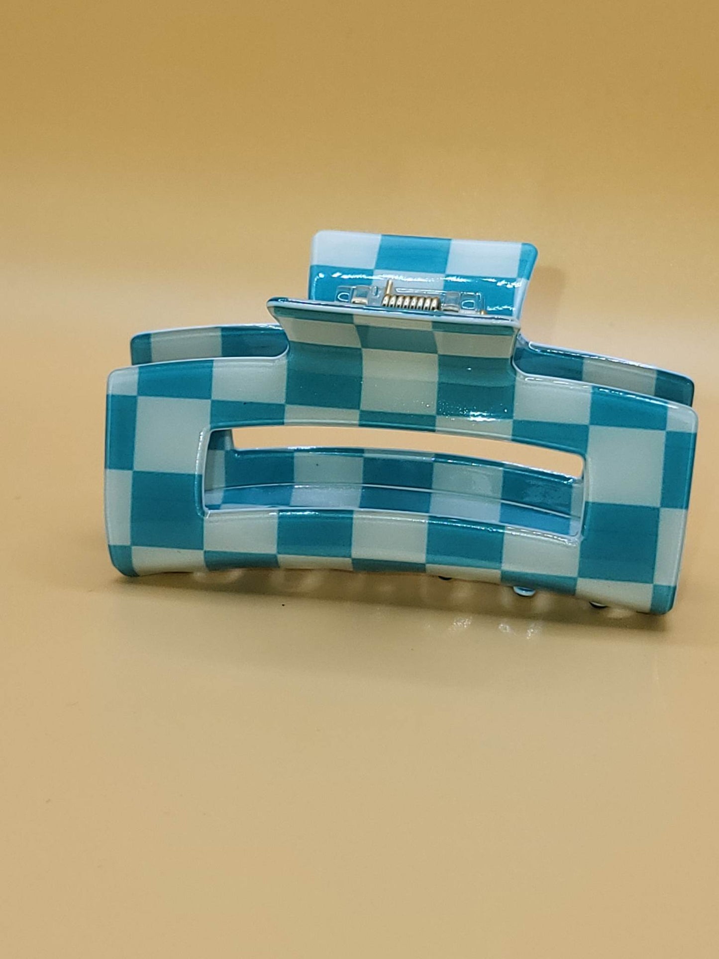 Checkered Hair Claw Clip