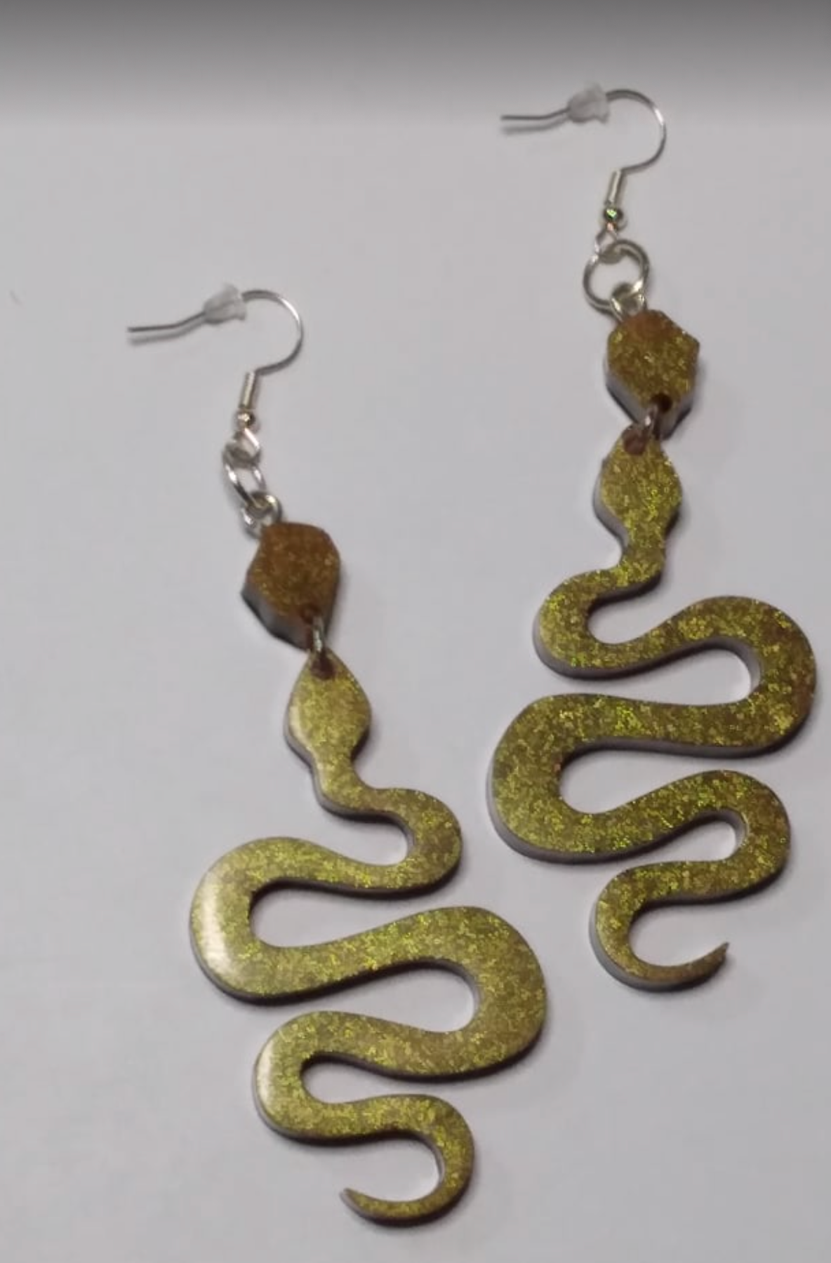 King Snake Resin Earring with Hook || Golden Elegance