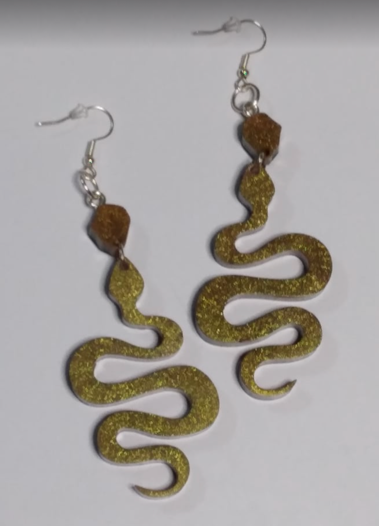 King Snake Resin Earring with Hook || Golden Elegance