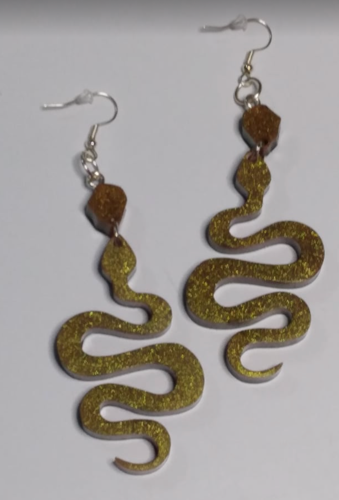 King Snake Resin Earring with Hook || Golden Elegance