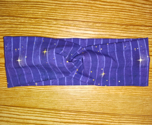 Starry Night in Purple Twist Headband