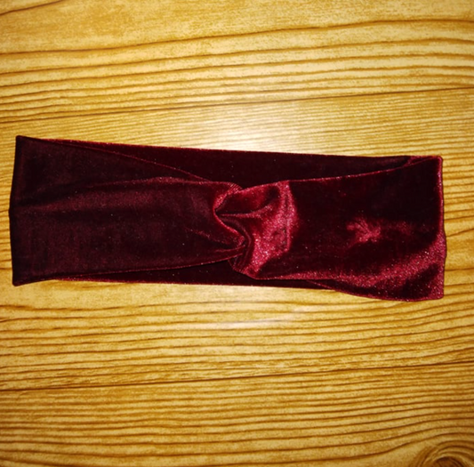 Maroon Velvet Twist Headband