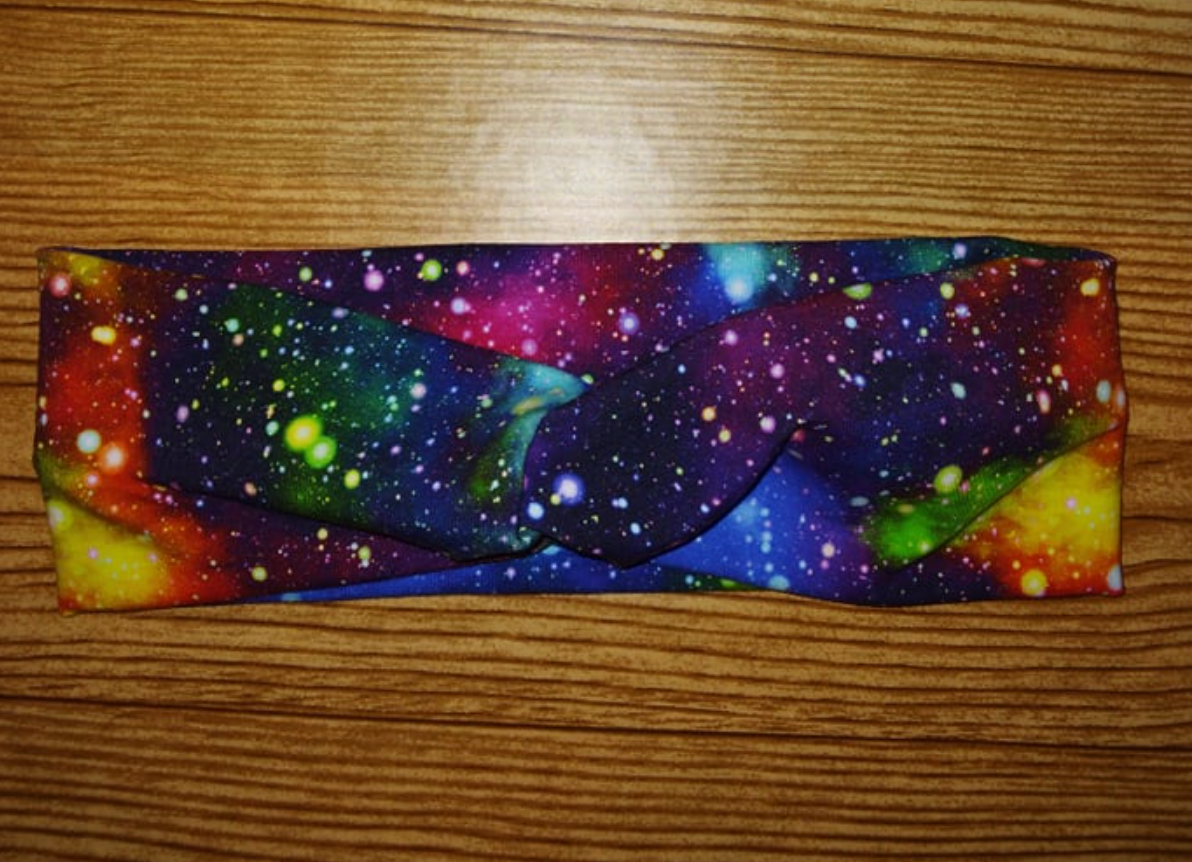 Rainbow Galaxy Twist Headband