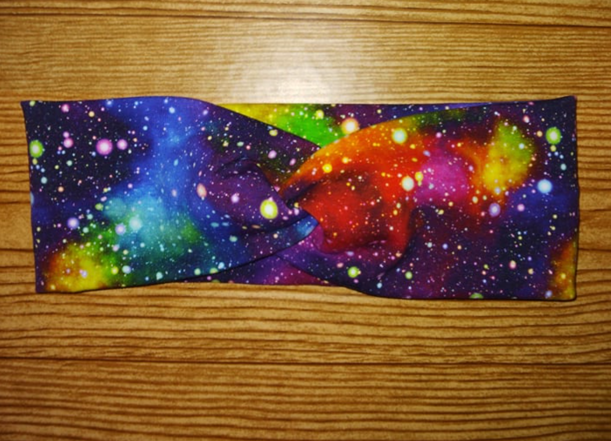 Rainbow Galaxy Twist Headband