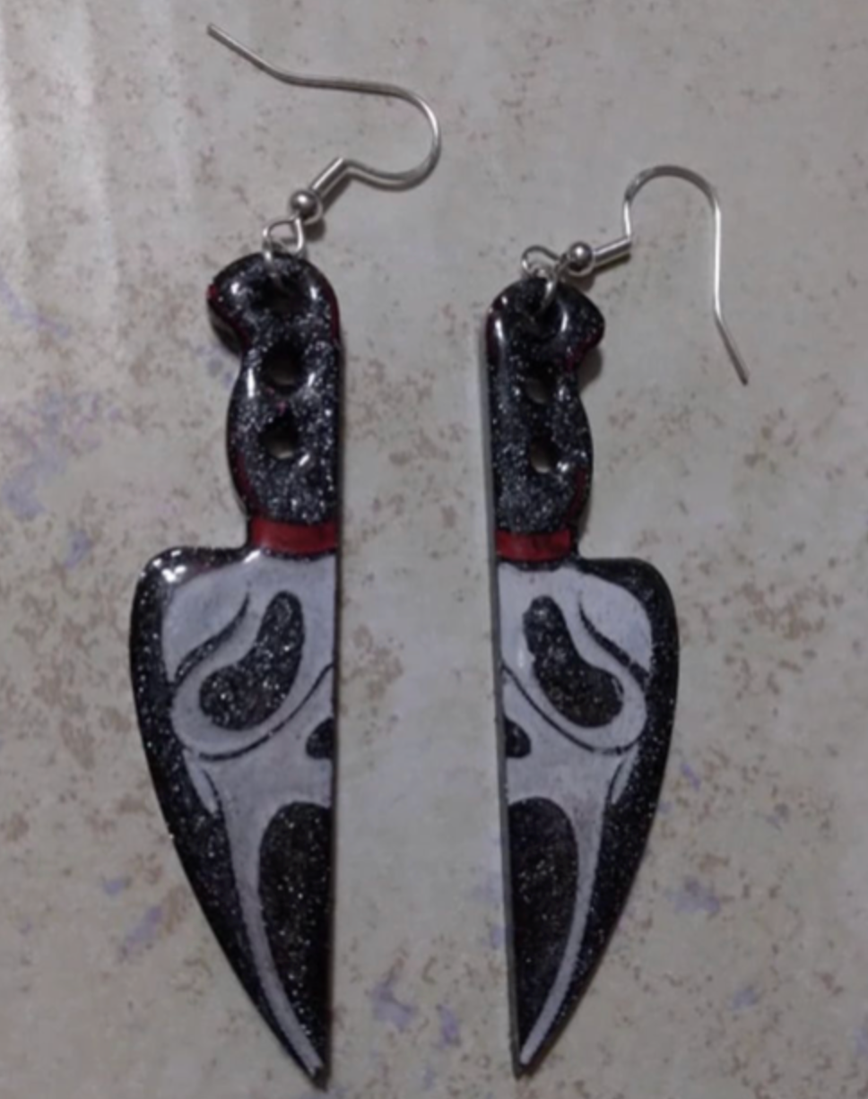 Ghost Face Horror Movie Earrings