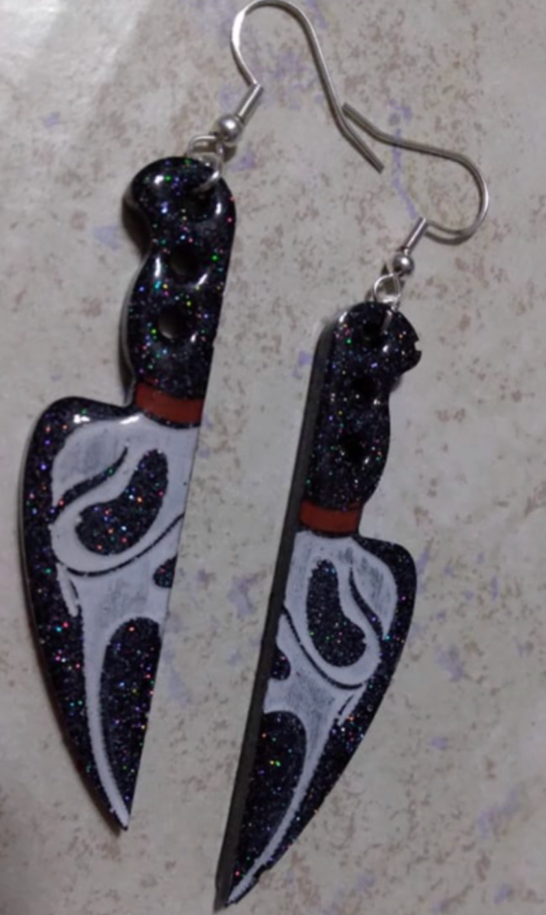 Ghost Face Horror Movie Earrings