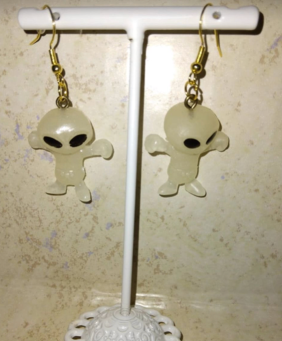 Glow in the Dark Alien Earrings