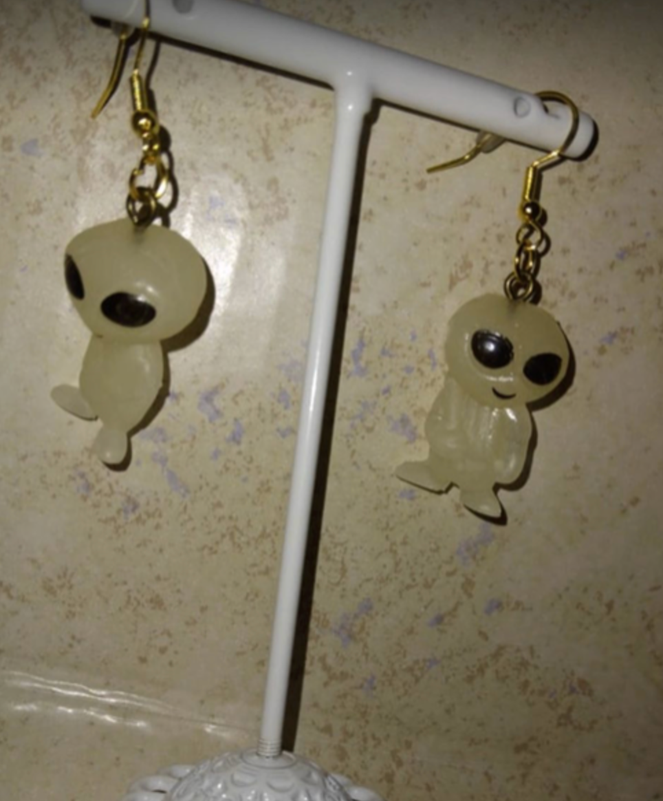 Glow in the Dark Alien Earrings