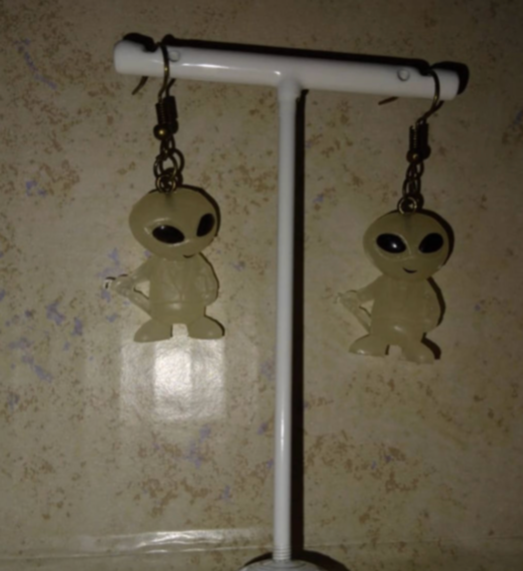 Glow in the Dark Alien Earrings